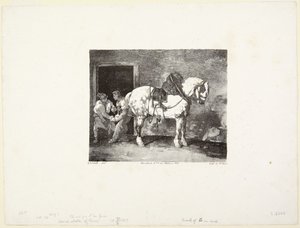 A  Horse being Shod (En hest, der bliver beskoet) af Theodore Gericault