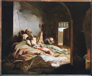 En scene fra pesten (maleri på lærred) af Theodore Gericault