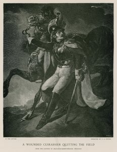 En såret kurasser forlader banen af Theodore Gericault