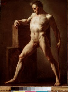 Academie Akademisk undersøgelse af nøgen krop. Maleri af Jean Louis Theodore Gericault (1791-1824) 1808-1812 søn. 79x62 cm Rouen, musee des Beaux Arts af Theodore Gericault