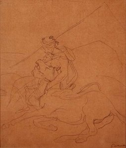 Araber holder hovedet på sin døende hest af Theodore Gericault