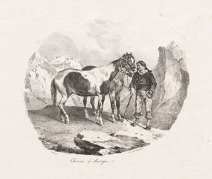 Heste i Auvergne af Theodore Gericault