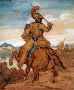 Carabinier eller cuirassier på hesteryg Akvarel, gouache, vask af Theodore Gericault (1791-1824) 1800-tallet søn. 0,25x0,22 m Paris, musee du Louvre af Theodore Gericault
