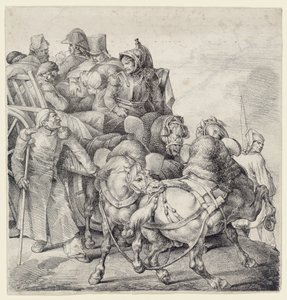 Vogn fyldt med sårede soldater (A Wagon Full of Wounded Soldiers) af Theodore Gericault
