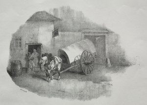Vognhest trukket ud af silt. af Theodore Gericault