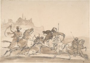 Kamp mellem orientalske ryttere af Theodore Gericault