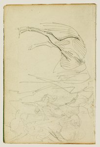 Kompositionsstudie, studier af heste af Theodore Gericault