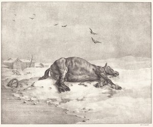 Død hest af Theodore Gericault