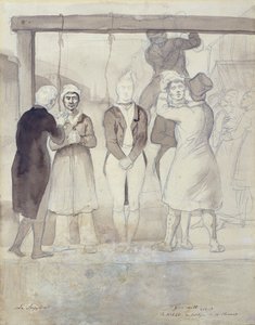 Henrettelse i London (straffen) (wc og blyant på papir) af Theodore Gericault
