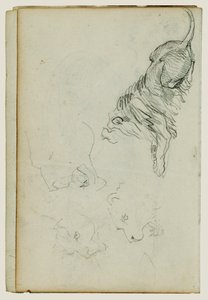 Fire løvestudier af Theodore Gericault