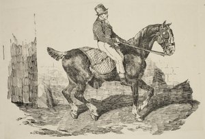 Géricault - Vognhest redet af en palfrenier, 1820 af Theodore Gericault