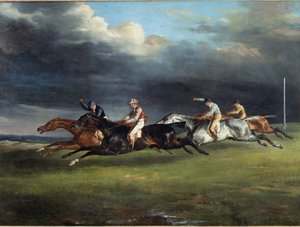 Hestevæddeløb siger derbyet ved Epsom Painting af Theodore Gericault af Theodore Gericault