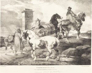 Heste på vej til messe af Theodore Gericault