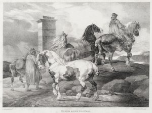 Heste på vej til en markedsdag af Theodore Gericault