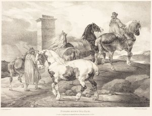 Heste på vej til en markedsdag af Theodore Gericault