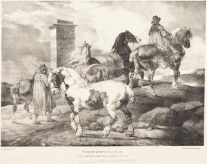 Heste på vej til en markedsdag af Theodore Gericault
