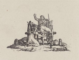Mælkepigen og veteranen (The Milkmaid and the Veteran) af Theodore Gericault