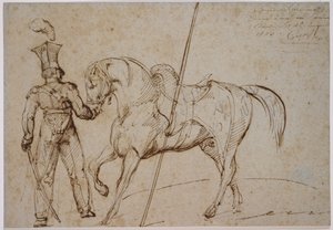 Lancer og hest af Theodore Gericault