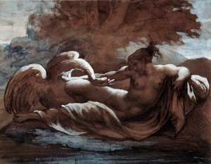 Leda og svanen. Tegning af Theodore Gericault (1791-1824) af Theodore Gericault