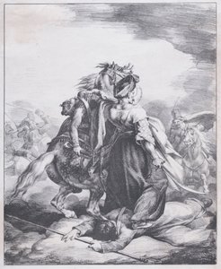 En mamluk, der beskytter en såret trompetist af Theodore Gericault