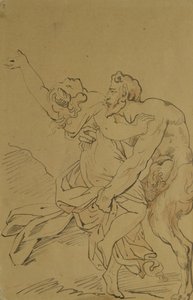 Nymfe og satyr af Theodore Gericault