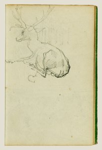 Siddende hjort af Theodore Gericault