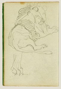 Siddende løve af Theodore Gericault