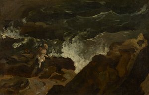 Strandet på en strand (Stormen) af Theodore Gericault