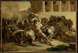 Løbet med de rytterløse heste af Theodore Gericault