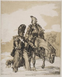 Tilbagetoget fra Rusland, ca 1818 af Theodore Gericault