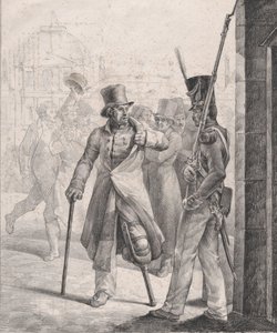 Den schweiziske vagtpost ved Louvre, 1819. af Theodore Gericault
