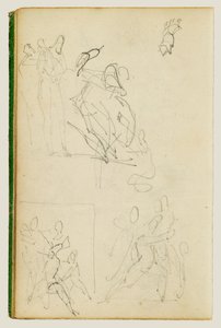 Tre kompositoriske studier af figurgrupper af Theodore Gericault