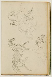 Tre undersøgelser af heste af Theodore Gericault
