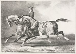 To plettede heste træner af Theodore Gericault