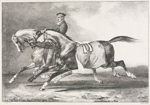 To plettede heste i motion, 1822. af Theodore Gericault