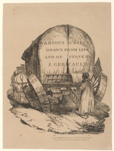 En hestevogn (Titel på den engelske serie) [A Hitched Wagon or A Horse-Drawn Cart (Titelblad i den engelske serie)] af Theodore Gericault
