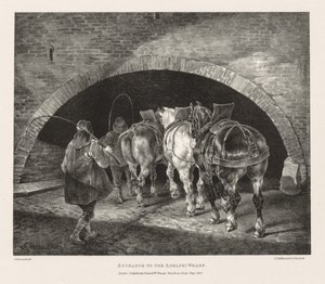 Forskellige emner tegnet fra livet og på sten: Indgang til Adelphi Wharf af Theodore Gericault