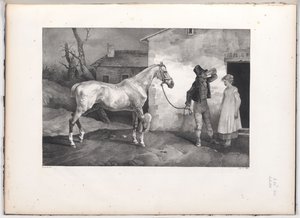 En gammel hest ved indgangen til en kro (An Old Horse at the Door of an Inn) af Theodore Gericault