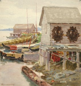 Tørring af skind, Sitka, ca. 1880-1914. af Theodore J. Richardson