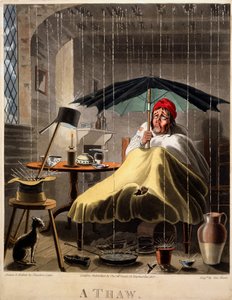 A Thaw, tryk lavet af George Hunt, 1827 (håndfarvet gravering)