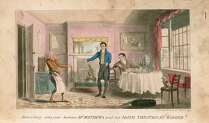 Et interessant interview mellem Charles Matthews og hans irske teaterbarber af Theodore Lane