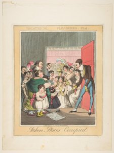 Teaterfornøjelser, Plade 4: Optaget pladser, ca. 1835. af Theodore Lane
