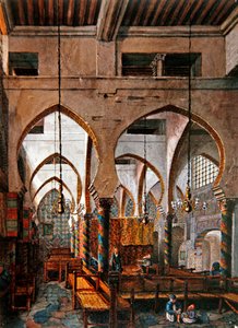 Interiør af en synagoge i Algier