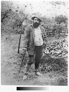 Claude Monet i sin have, 1880 (sølvtryk)