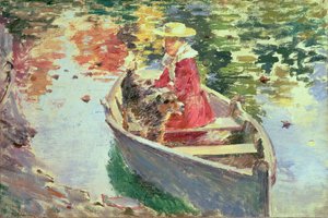 Miss Motes og hendes hundefår, 1893 af Theodore Robinson