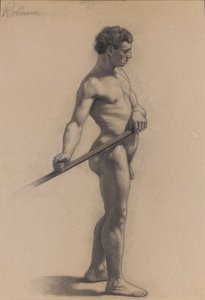 Studie af den mandlige figur, 1875 af Theodore Robinson