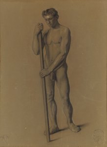 Studie af den mandlige figur, 1875 af Theodore Robinson