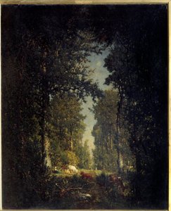 En allé, Isle Adam-skoven. Maleri af Theodore Rousseau (1812-1867)