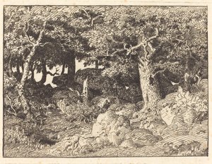 Rock Oaks af Theodore Rousseau