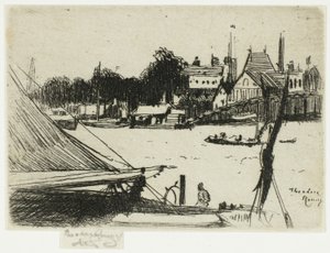 Battersea fra Chelsea af Theodore Roussel